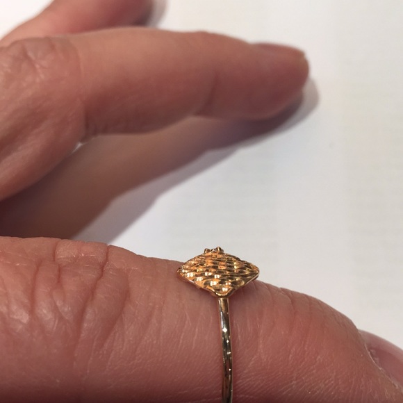 Suzanne Kalan 14k rose hammered diamond ring - Picture 5 of 6